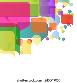 Colorful speech bubbles and balloons cloud illustration background vector concept