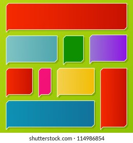 Colorful speech bubbles and balloons illustration collection background vector
