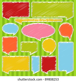 Colorful speech bubbles and balloons illustration collection background