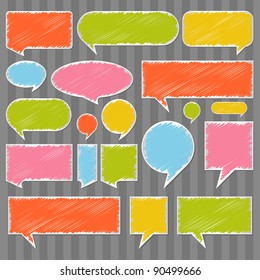 Colorful speech bubbles and balloons illustration collection background