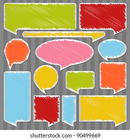 Colorful speech bubbles and balloons illustration collection background