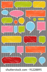 Colorful speech bubbles and balloons illustration collection background vector