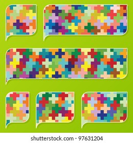 Colorful speech bubbles and balloons illustration collection background vector