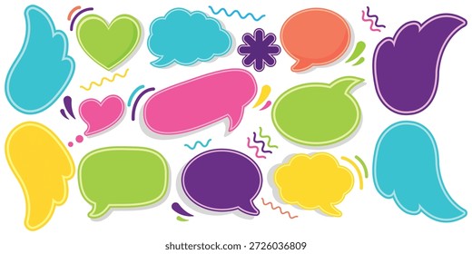 Colorful Speech bubbles and chat balloons sticker set