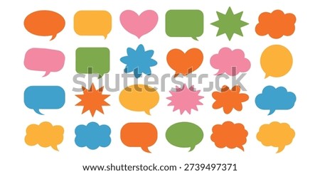 Colorful speech bubbles and chat bubbles conversation bubbles hearts in white background