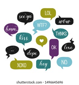 Colorful speech bubbles. Chat messages. Chat balloons. Vector