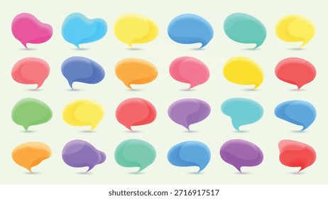 Colorful Speech Bubbles Collection - Communication Icons