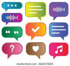 Bunte Sprechblasen für Kommunikation und Messaging
