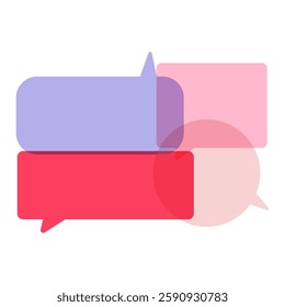 Colorful speech bubbles. Conversation. Chatting boxes. Hand drawn vector Illustrations.