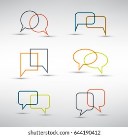 Colorful Speech Bubbles Design Set, Vector Illustration
