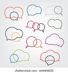 Colorful Speech Bubbles Design Set, Vector Illustration