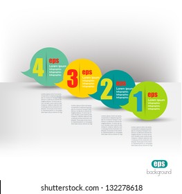 Colorful speech bubbles diagram with text fields. Infographic vector.
