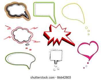 Colorful speech bubbles and dialog balloons vector
