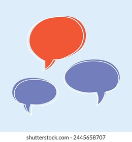 colorful speech bubbles with different expressions.