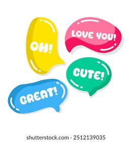 Colorful speech bubbles with different expressions	