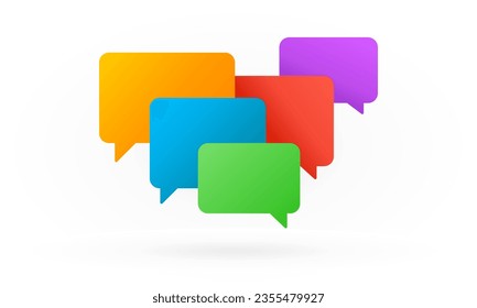 Colorful speech bubbles. Digital communication. Message, notification, and chat. Vector illustration.