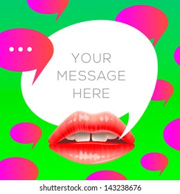 Colorful speech bubbles fashion background, vector illustration.