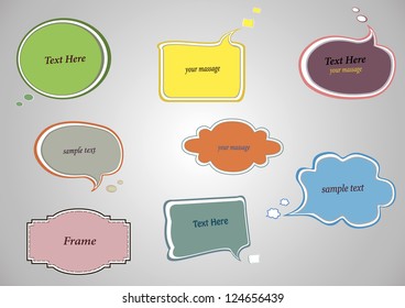 Colorful speech and bubbles. Frames.Vector illustration.