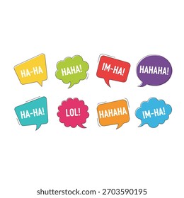 Burbujas de discurso coloridas con expresiones divertidas para Diseños creativos