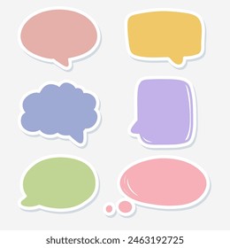 Colorful Speech Bubbles Hand drawn Set.