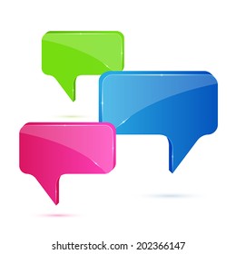 Colorful speech bubbles isolated on white background, illustration.