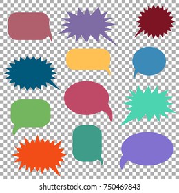 Colorful speech bubbles isolated. Vector illustration