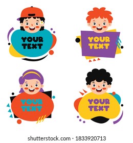 Colorful Speech Bubbles And Labels