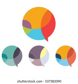 Colorful speech bubbles logotype element