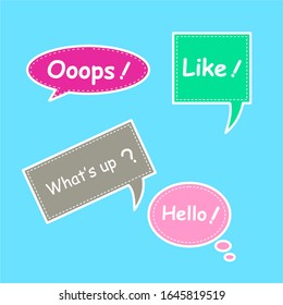 Colorful speech bubbles. Speech bubbles with messages. Vector illustration.