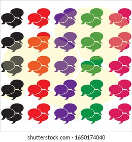 colorful speech bubbles on a white background