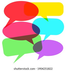 colorful speech bubbles on white background 