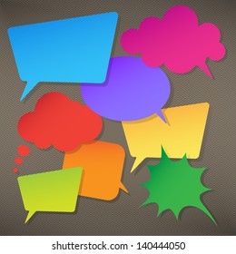 Colorful speech bubbles round and square