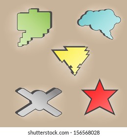 Colorful Speech Bubbles Set