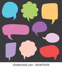 Colorful Speech Bubbles Set. 9 Colorful Talking baloon.