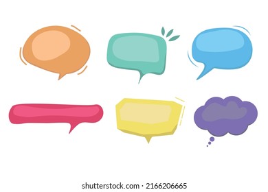 Colorful speech bubbles set.Set abstract bubble for message and communication on white background.