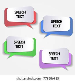 Colorful speech bubbles set. Color Vector icons isolated. Thought , speech bubble. Dream cloud. Talk balloon. Quote box. Text, information frame. Banner and badge. Set of vector illustration icons.