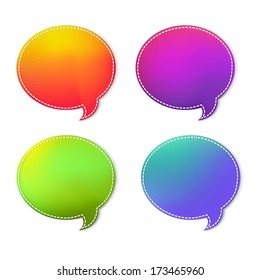 Colorful Speech Bubbles Set, With Gradient Mesh, Vector Illustration