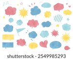 Colorful speech bubbles set in watercolor style