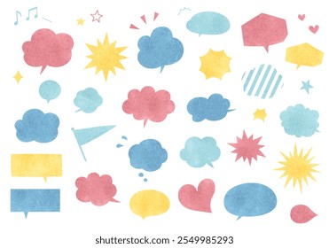 Colorful speech bubbles set in watercolor style