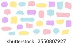 Colorful speech bubbles, text boxes and conversation chats. Communication symbol. Vector illustration