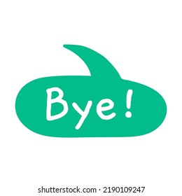 Colorful speech bubbles with text BYE. Online chat words, message, internet dialog. Can be used for social media, online application, communication concept