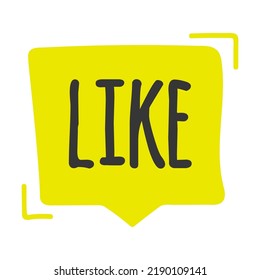 Colorful speech bubbles with text LIKE. Online chat words, message, internet dialog. Can be used for social media, online application, communication concept