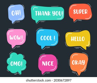 Colorful speech bubbles for text messages - Modern design