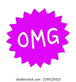 Colorful speech bubbles with text OMG. Online chat words, message, internet dialog. Can be used for social media, online application, communication concept