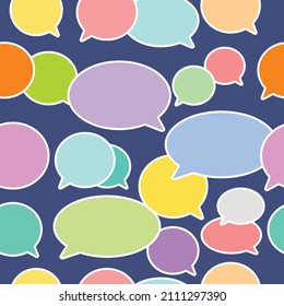 Colorful speech bubbles textured seamless pattern Speech bubbles pattern Conversation bubbles repeatable pattern For wallpapers, Card banner background template, wrapping paper, fabric textile prints