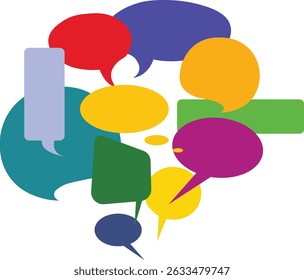 Colorful Speech Bubbles in Various Shapes Collection	