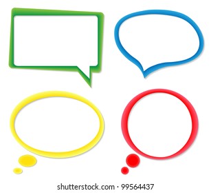 Colorful speech bubbles, vector