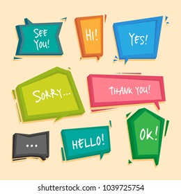 Colorful speech bubbles vector collection