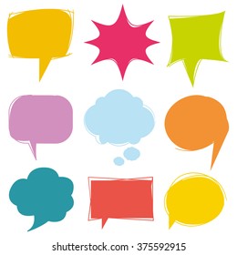 colorful speech bubbles, vector cute communication bubbles, bubble collection