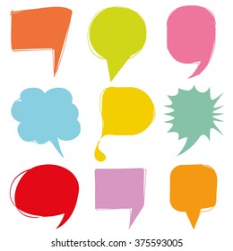 colorful speech bubbles, vector cute communication bubbles, bubble collection